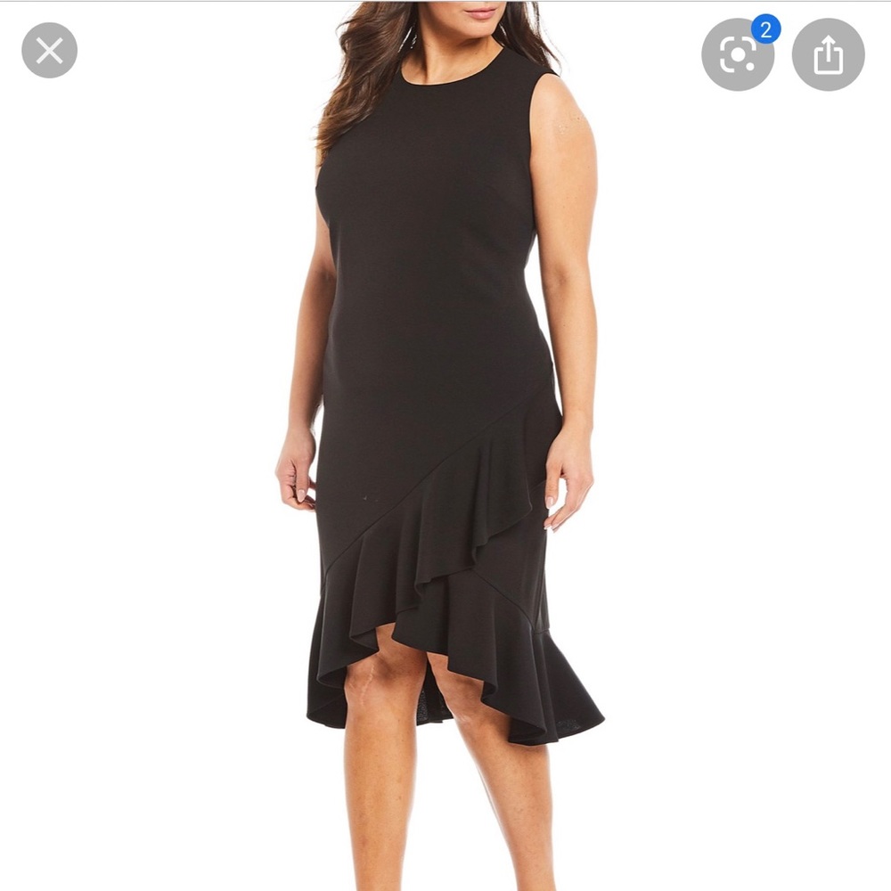 Calvin Klein Sheath Dress Black Plus Size 18W